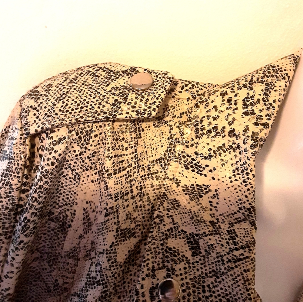 Who's There Python Print Moto Military Jacket Size Large NWOT - Picture 6 of 15